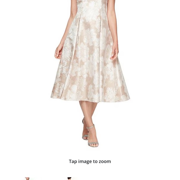 Alex Evenings Cream Floral A-Line Skirt - Picture 1 of 3